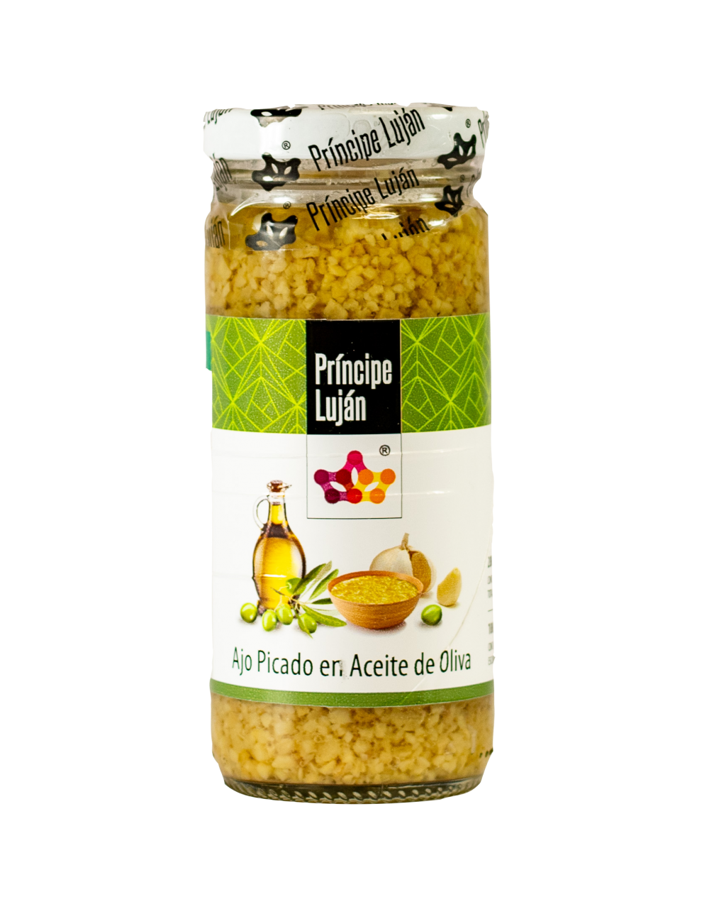 Ajo cubeteado en aceite de Oliva Príncipe Lujan