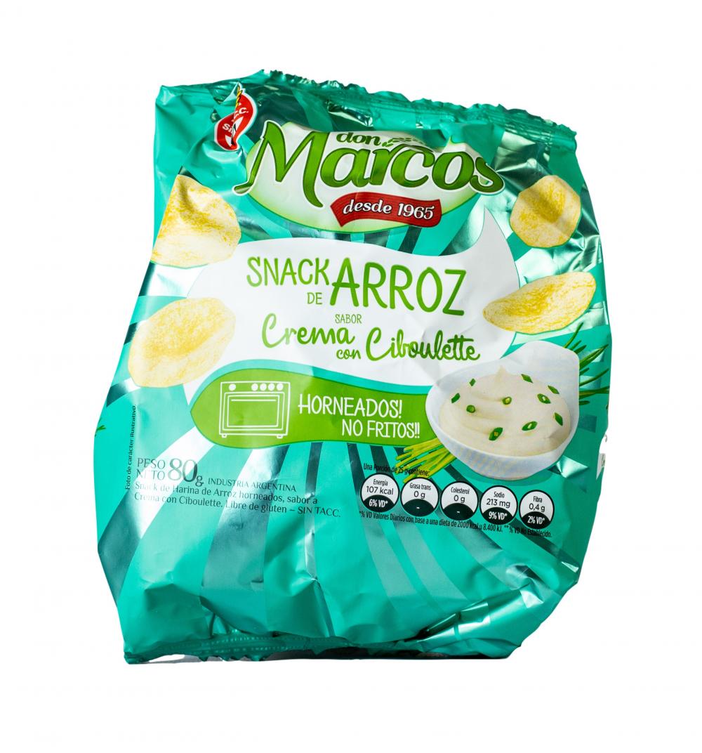 Snack de arroz sabor crema con ciboulette Don Marcos