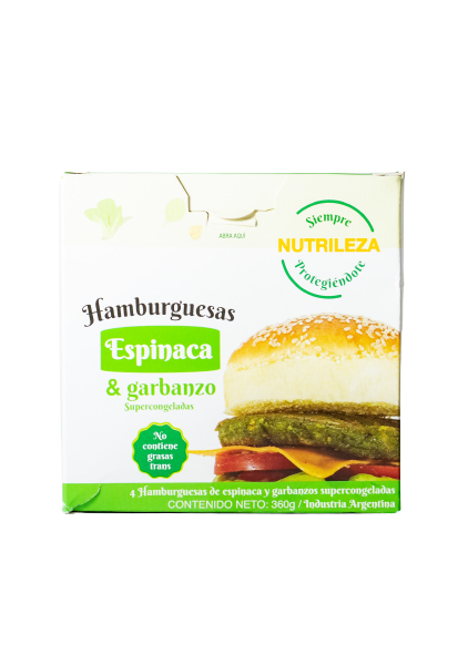 Hamburguesas Espinaca y Garbanzo Nutrileza