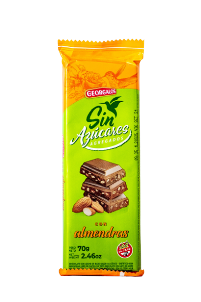 Chocolate Sin Azucar con Almendras Georgalos